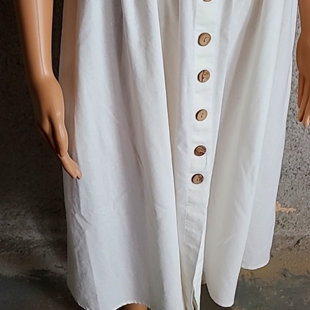 Summer Cotton Midi Dress, Fits S/M - Picture 10 of 15